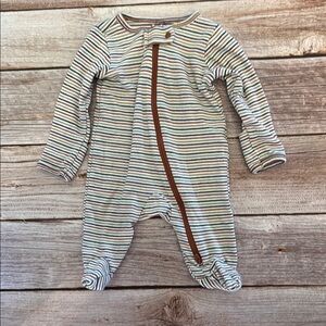 Carter's Brown and White Footie One Piece with Zipper